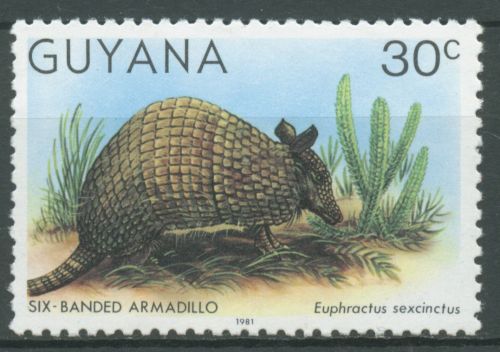 Guyana 1981 Einheimische Säugetiere Gürteltier 608 postfrisch