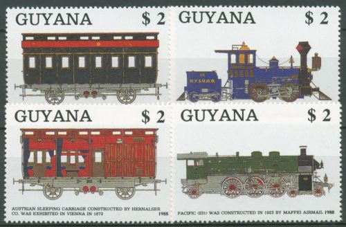 Guyana 1989 Eisenbahn Lokomotiven 2475/78 postfrisch