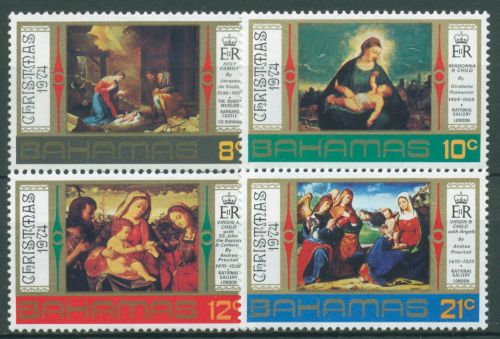 Bahamas 1974 Weihnachten Gemälde 374/77 postfrisch