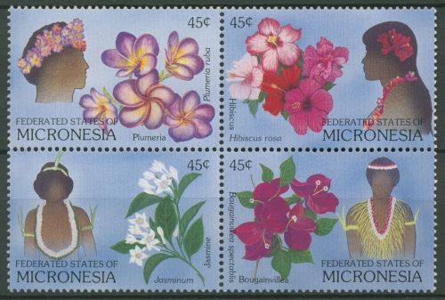 Mikronesien 1989 Blütenschmuck 123/26 ZD postfrisch