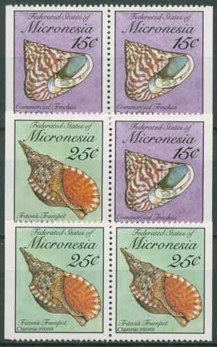 Mikronesien 1989 Meeresschnecken und Muscheln 144 + 146 Dl/Dr postfrisch
