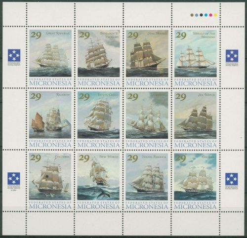 Mikronesien 1993 Segelschiffe 277/88 ZD-Bogen postfrisch (SG74180)