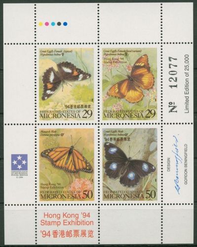 Mikronesien 1994 HONG KONG '94: Schmetterlinge 340/43 K postfrisch (C73097)