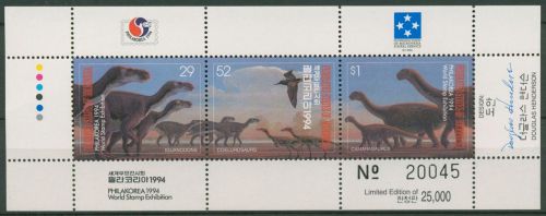 Mikronesien 1994 PHILAKOREA '94: Dinosaurier 380/82 K postfrisch (C73087)
