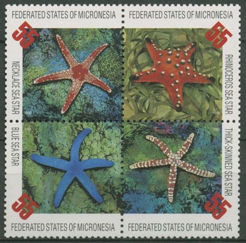 Mikronesien 1996 Meerestiere Seesterne 490/93 ZD postfrisch (C72867)