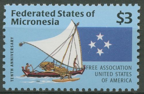 Mikronesien 1996 Assoziationsvertag mit den USA Auslegerkanu 528 postfrisch