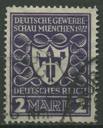 Deutsches Reich 1922 Deutsche Gewerbeschau München 200 a gestempelt geprüft