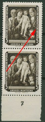 DDR 1957 Dresdner Gemäldegalerie mit Plattenfehler 586 I postfrisch