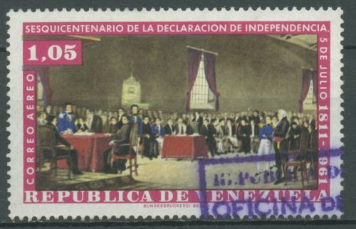 Venezuela 1962 Unabhängigkeit Gemälde 1455 gestempelt