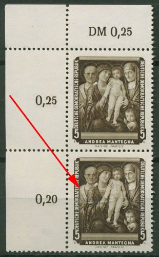DDR 1957 Dresdner Gemäldegalerie mit Plattenfehler 586 F 11 postfrisch