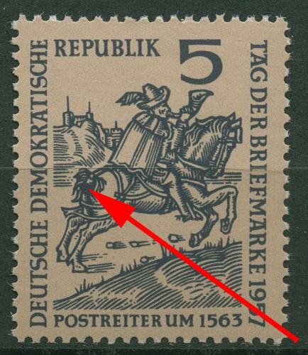 DDR 1957 Tag der Briefmarke mit Plattenfehler 600 I postfrisch