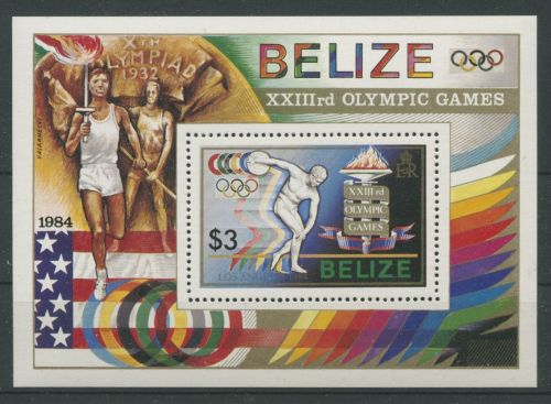 Belize 1984 Olympische Sommerspiele Los Angeles Block 63 postfrisch (C22519)