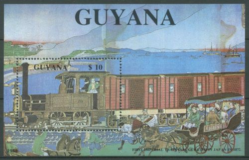 Guyana 1989 Kaiserlich japanische Eisenbahn Block 32 I postfrisch (C63409)