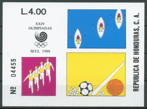 Honduras 1988 Olympische Sommerspiele Seoul Block 41 postfrisch (C63421)