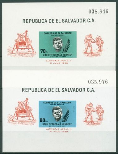 El Salvador 1969 Mondlandung Apollo 11 Kennedy Block 30/31 postfrisch (C63423)