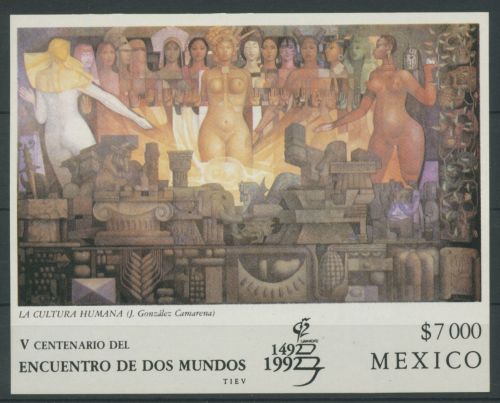 Mexiko 1992 Entdeckung Amerikas Gemälde Block 37 postfrisch (C63428)