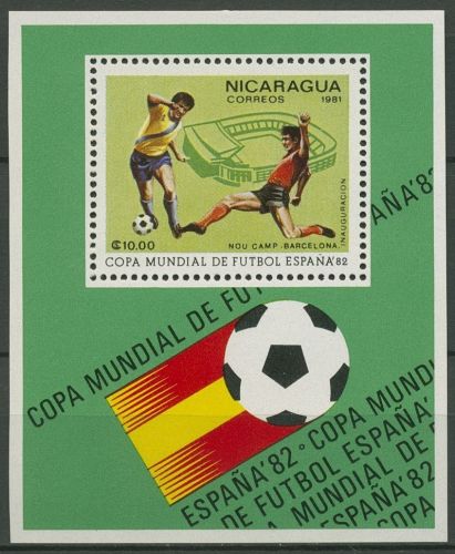 Nicaragua 1981 Fußball-WM Spanien Stadion Barcelona Block 138 postfrisch(C94737)