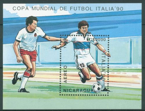 Nicaragua 1989 Fußball-WM Italien Block 183 postfrisch (C63437)