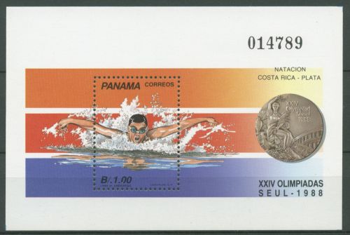 Panama 1989 Olympia Sommerspiele Seoul Medaillen Block 127 postfrisch (C63442)