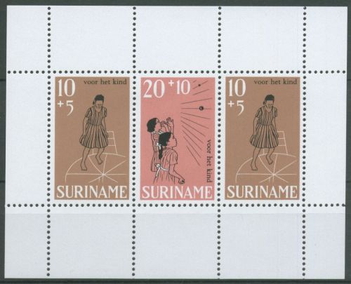 Surinam 1968 Voor het Kind Kinderspiele Block 8 postfrisch (C63448)