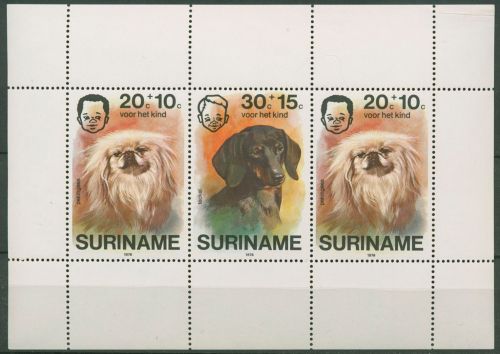 Surinam 1976 Voor het Kind Tiere Hunde Block 17 postfrisch (C73655)