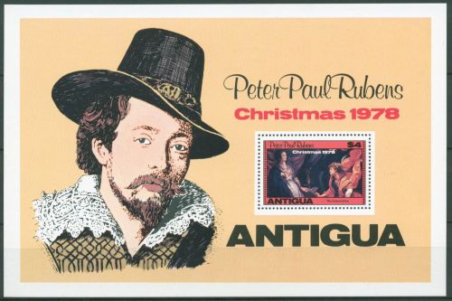 Antigua 1978 Weihnachten Gemälde P.P.Rubens Block 39 postfrisch (C63473)