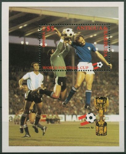 Antigua und Barbuda 1982 Fußball-WM Spanien Block 60 postfrisch (C94132)