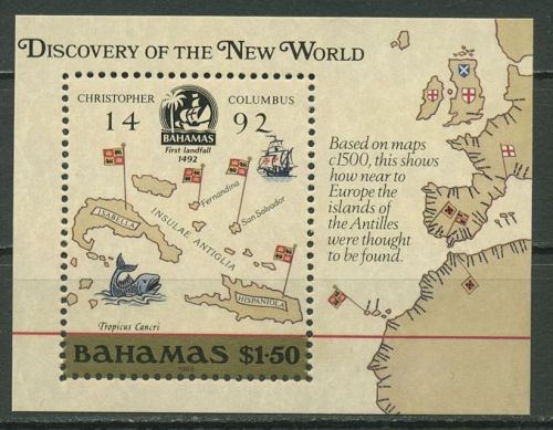 Bahamas 1988 Entdeckung Amerikas Kolumbus Block 53 postfrisch (C95621)