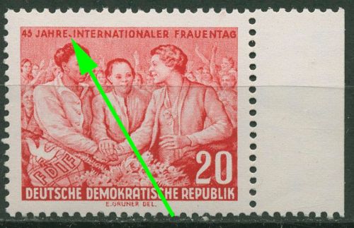 DDR 1955 Internationaler Frauentag mit Plattenfehler 451 F 25 postfrisch