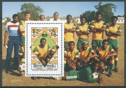Britische Jungferninseln 1989 Fußball-WM Italien Block 58 postfrisch (C63526)