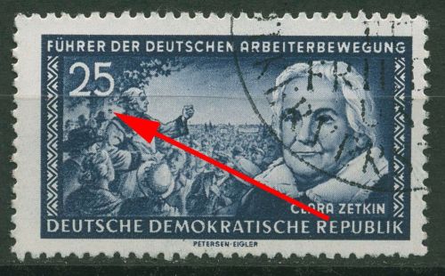 DDR 1955 Führer d. Arbeiterbewegung mit Plattenfehler 476 F 6 mit Sonderstempel