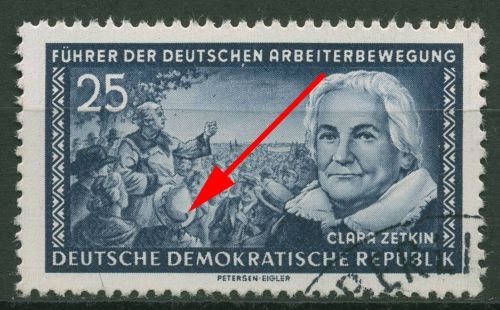 DDR 1955 Führer d. Arbeiterbewegung mit Plattenfehler 476 F 44 mit Sonderstempel
