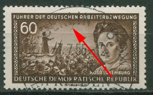 DDR 1955 Führer d. Arbeiterbewegung mit Plattenfehler 478 F 9 mit Sonderstempel