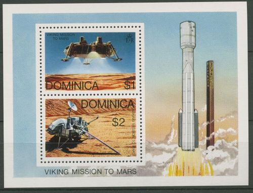 Dominica 1976 Mars-Mission Viking-Sonde Block 38 postfrisch (C93955)