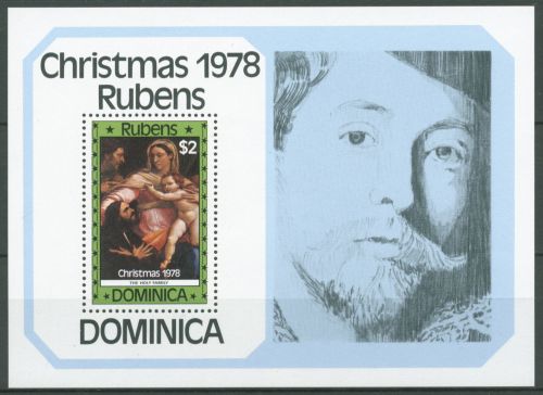 Dominica 1978 Weihnachten P.P.Rubens Gemälde Block 51 postfrisch (C63537)