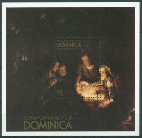 Dominica 1980 Rembrandt Gemälde Heilige Familie Block 63 postfrisch (C63539)