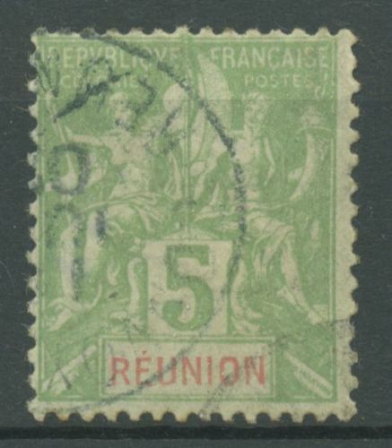 Réunion 1900 Kolonial-Allegorie 46 gestempelt