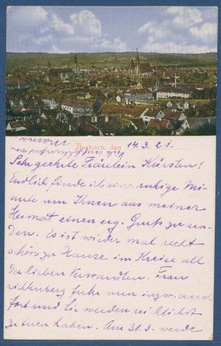 Ansbach Gesamtansicht, gelaufen 1921 (AK4805)