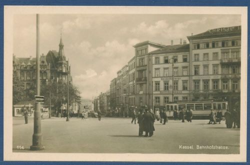 Kassel Bahnhofstraße, ungebraucht, Klebespuren (AK4726)