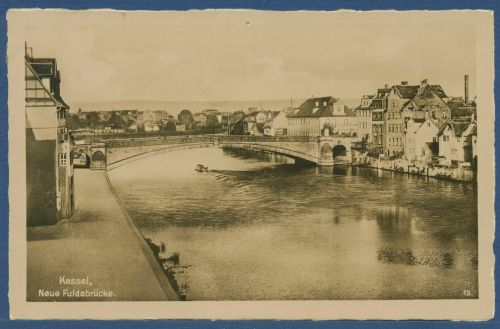 Kassel Neue Fuldabrücke, gelaufen 1940 (AK4724)