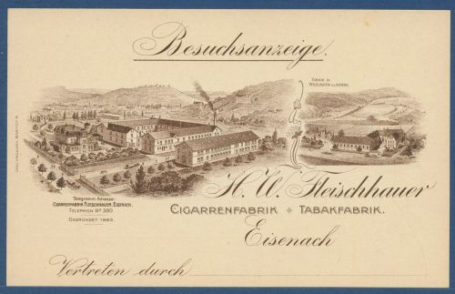 Eisenach Cigarrenfabrik Tabakfabrik Fleischhauer, ungebraucht (AK4654)