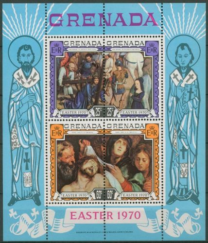 Grenada 1970 Ostern Gemälde Block 3 postfrisch (C94514)