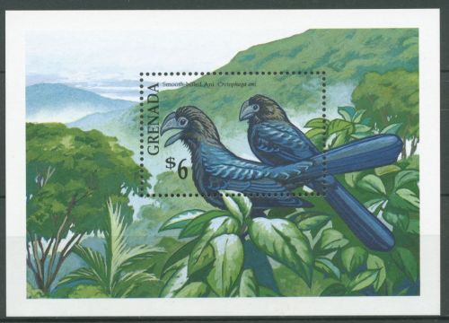 Grenada 1990 Vögel Kuckuck Ani Block 257 postfrisch (C63591)