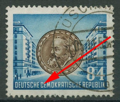 DDR 1953 70. Todestag von Karl Marx mit Plattenfehler 353 PF ? gestempelt