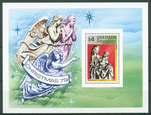 Grenada-Grenadinen 1979 Weihnachten Skulpturen Block 46 postfrisch (C63609)