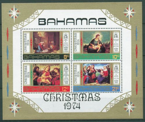 Bahamas 1974 Weihnachten Gemälde Block 12 postfrisch (C63636)
