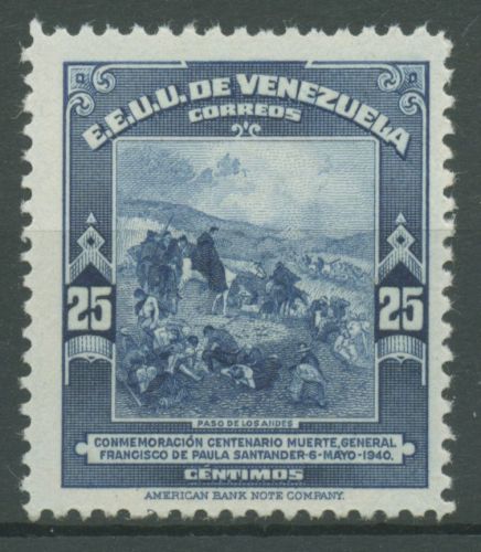 Venezuela 1940 General Francisco P. Santander Überquerung der Anden 340 mit Falz