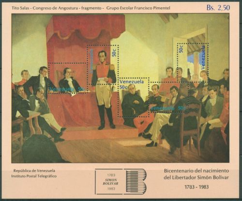 Venezuela 1980 Geburtstag Simón Bolivar Kongress Block 26 postfrisch (C63690)