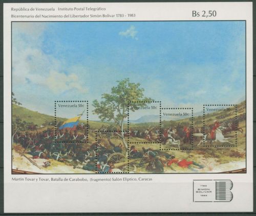 Venezuela 1982 Simon Bolivar Schlacht von Carabobo Block 28 postfrisch (C12386)