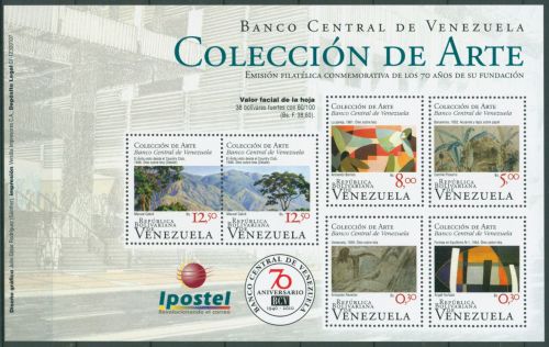 Venezuela 2010 Zentralbank Kunstsammlung Gemälde Block 81 postfrisch (C63701)